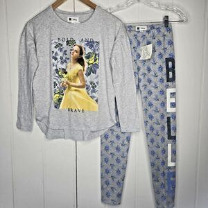 Gap Kids Disney Girls 12 Belle Beauty & Beast Live 2pc Outfit Spellout Pants NWT